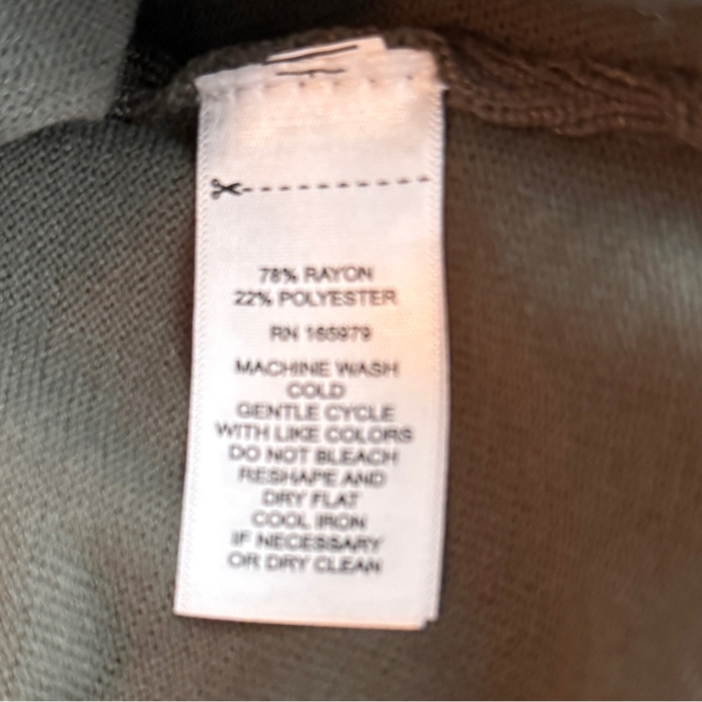 Cable & Gauge Olive Green Tunic Sweater Ribbed Trim Long Sleeve Pullover Size‎ L - Picture 6 of 8